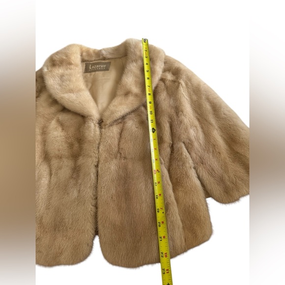 Lazarus Columbus furs natural light brown mink royal quality cape poncho - Picture 8 of 12